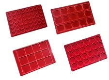 Red Tray Display Protection Coin Coins Medals Medal Transparent Different Types