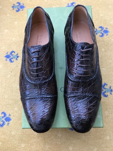 Gucci crocodile shoes brown - crocodile,