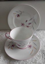 Shelley Bone China Trio Set In Evening Star Pattern 2456 Vintage
