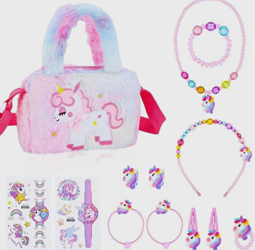 Unicorn faux fur bag - unicorn,