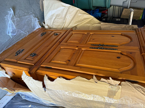 Wood brown armoire wardrobe - wood,