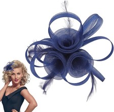 Navy Fascinator, Elegant Blue