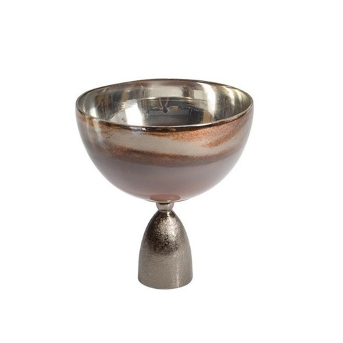 Glass bowl with aluminum - bowl,
