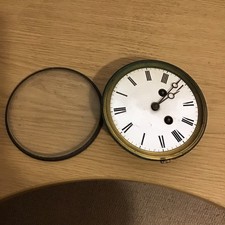 Vintage enamel clock face and back 5 1/4” diameter 