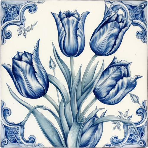 Delft tile stickers 48x blue - delft,