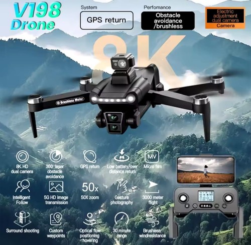 Xiaomi v198gps drone esc - xiaomi, 8k