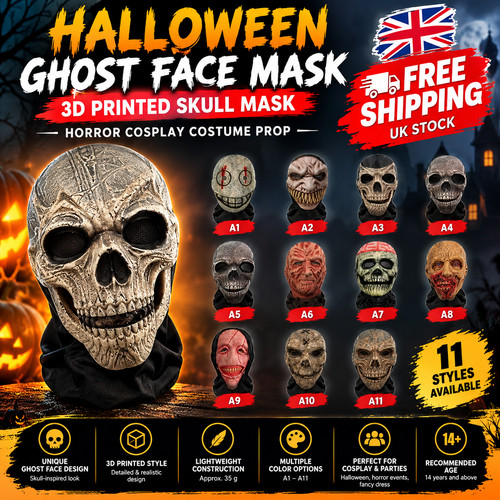Halloween ghost face - ghost, skull