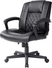 Qulomvs Ergonomic Office Desk Chair with Wheels Back Support Computer Executive