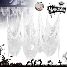 Black / White Spider Web Halloween Decoration Stretchy Craft Cobweb Cob Party UK