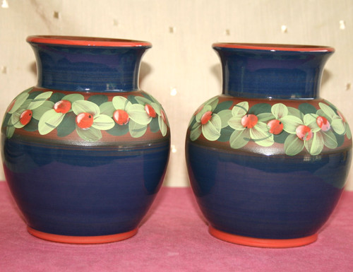 Pair jersey pottery vases - jersey,