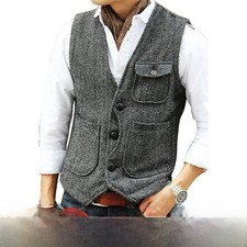 Mens Tweed Waistcoat Vintage