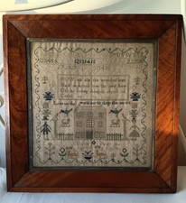 Antique Motif & Verse Sampler - Charlotte Stacey, Aged 13, 1836
