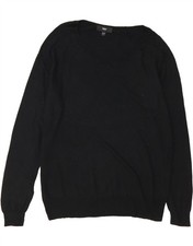 MOSSIMO Womens Big & Tall Boat Neck Jumper Sweater UK 20 2XL Black Nylon CI05