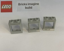 Lego Vintage 7026c01 Light Grey window 1x2x2 with glass - Set 7740 12v Train -7E