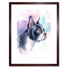 Dog Boston Terrier Watercolour
