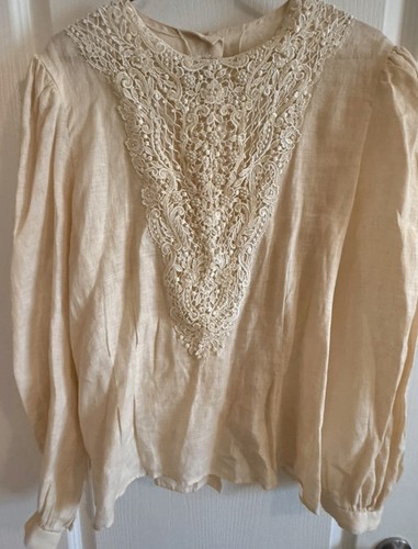 Beautiful vintage linen blouse - beautiful,