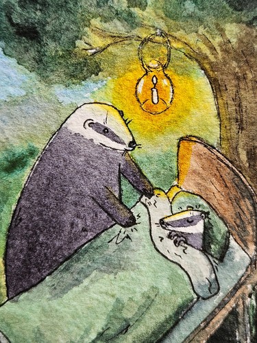 Badger mother baby star - badger, baby,