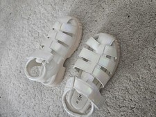 Girls White Iridescent Sandals