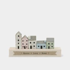 East of India - Wooden Figure Ornaments - Little Street - House + Love = Home