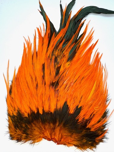Orange cock saddle flytying - orange,