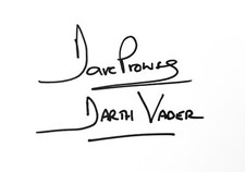 Dave Prowse HAND SIGNED 6x4 White Card Star Wars DARTH VADER *IN PERSON COA