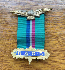 Vintage RAOB Medal Royal Antediluvian Order of Buffaloes Enamel Jewel Ribbon Bad