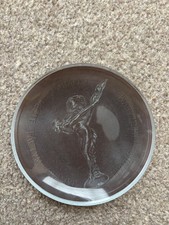 VERY RARE VINTAGE ROLLS ROYCE FLYING LADY HOOD ORNAMENT MASCOT DISH PLATE