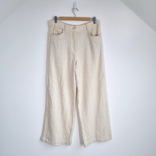 Zara Trousers Cream Wide Leg