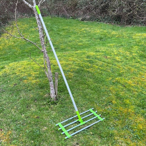 Garden lawn levelling - garden, rake