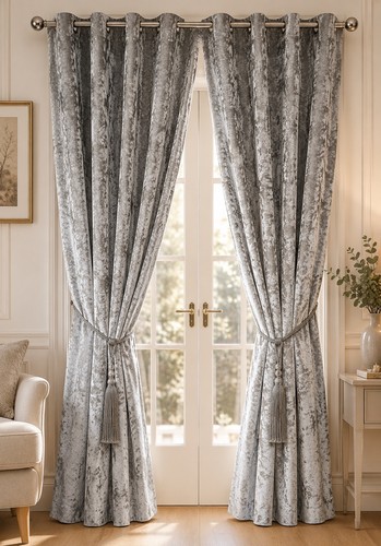 Silver grey velvet eyelet - velvet,