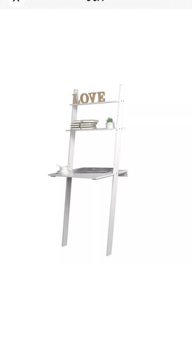 White ladder desk shelf - ladder, 2