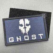 COD Skull Ghost Patch Hook & Loop Blue Morale Call of Duty Airsoft Cosplay Badge
