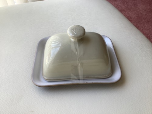 Denby butter dish linen - linen, top