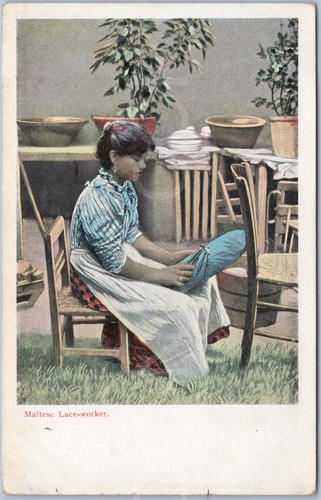Vintage postcard maltese lace - vintage,