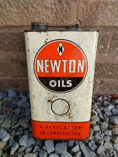 Newton Oils Vintage Rare Collectable 5Ltr Size Metal Oil Can