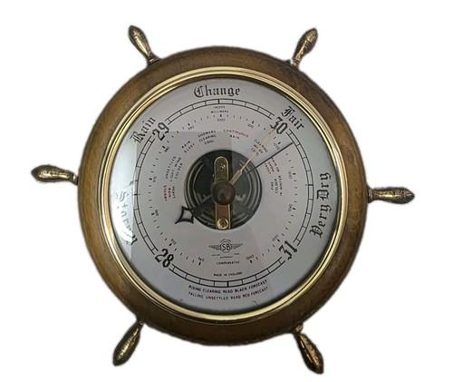 Nautical wooden barometer - wooden,