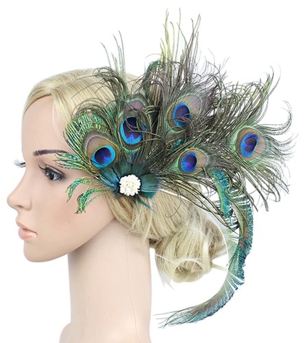 Peacock feather fascinator - feather,
