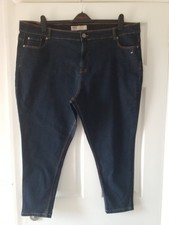 Simply Be Size 28 Denim 24/7 Stretch Skinny cropped Jeans, 26" leg  New