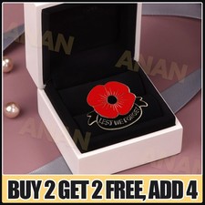 Remembrance Day Red Popp.y POPPI Flower Enamelled Lapel BADGE Lest We Forget
