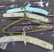 4 x vintage fabric covered coat hangers