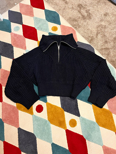 Women navy rib knit high - h&m,