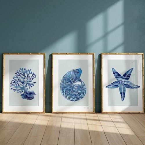 Set coastal art prints - set, of