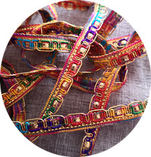 3 M Multi coloured rainbow narrow indian Trim Braid Lace craft edging Trimming