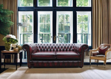 Sofa Couch Chesterfield Red