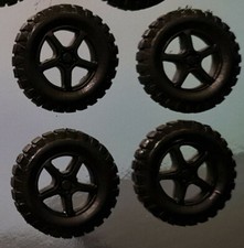 4 Large Edible Fondant Wheels