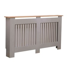 NEW! Large Grey Wooden Slatted Grill Radiator Cover MDF Cabinet