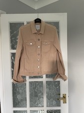 Next Ladies Denim Jacket Size 14 Pink/beige