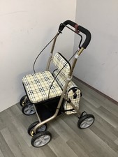 CareCo Beige Check Cielo Stroller Rollator Shopping Walking Aid With Bag