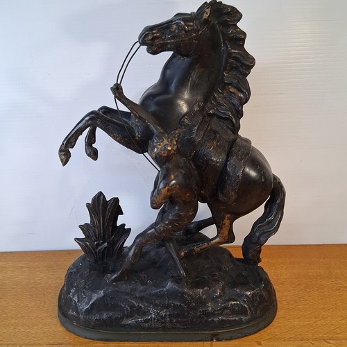 Spelter marly horse statue - spelter,