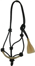Rope Halter Headcollar Natural Horsemanship Parelli Black Rawhide Noseband